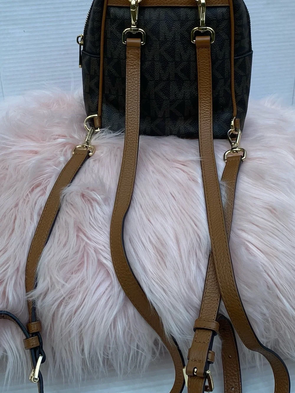 Michael Kors Brown MK Logo  iBackpack with Tan Accents🤎✨